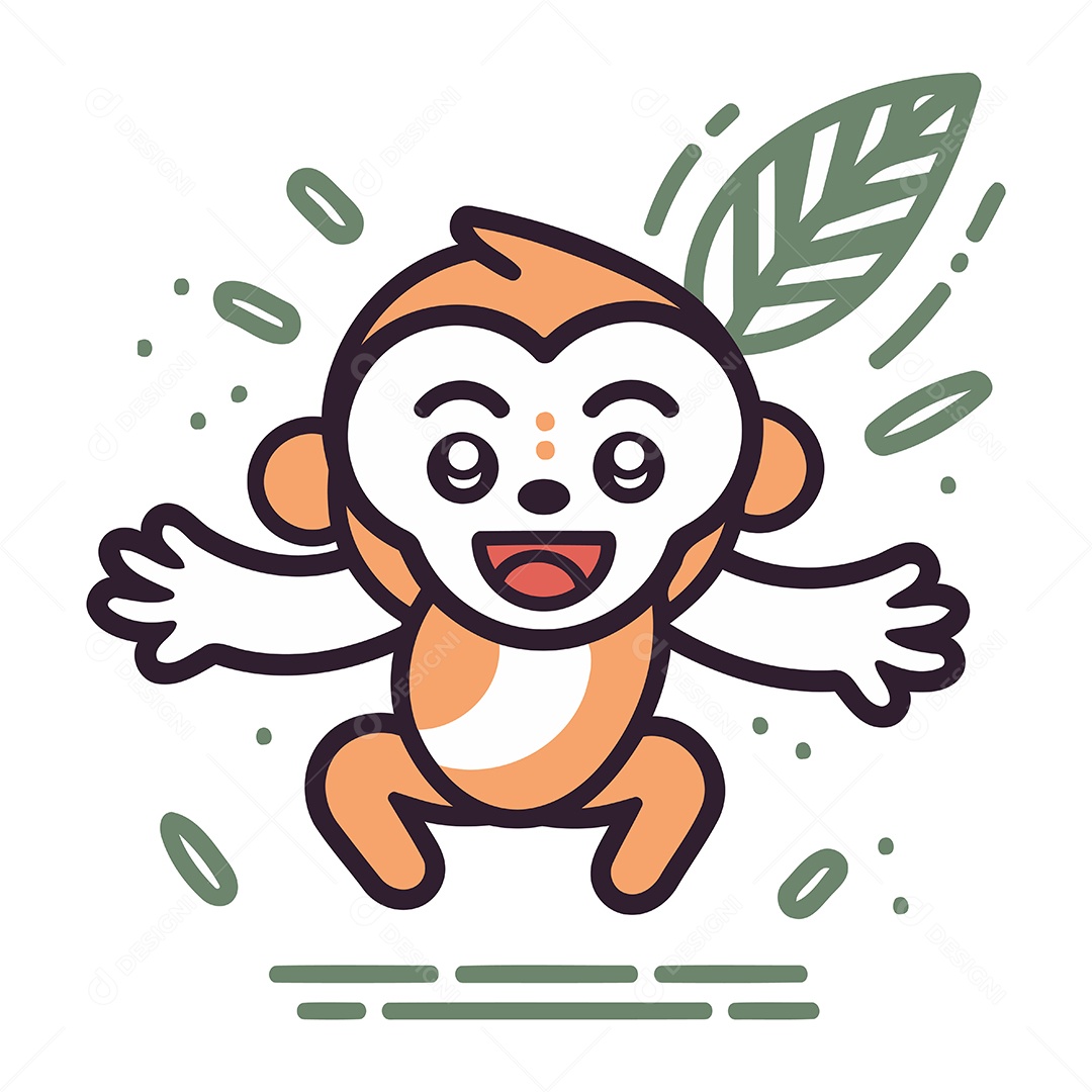 Macaco de Desenho Animado Ilustração Vetor EPS