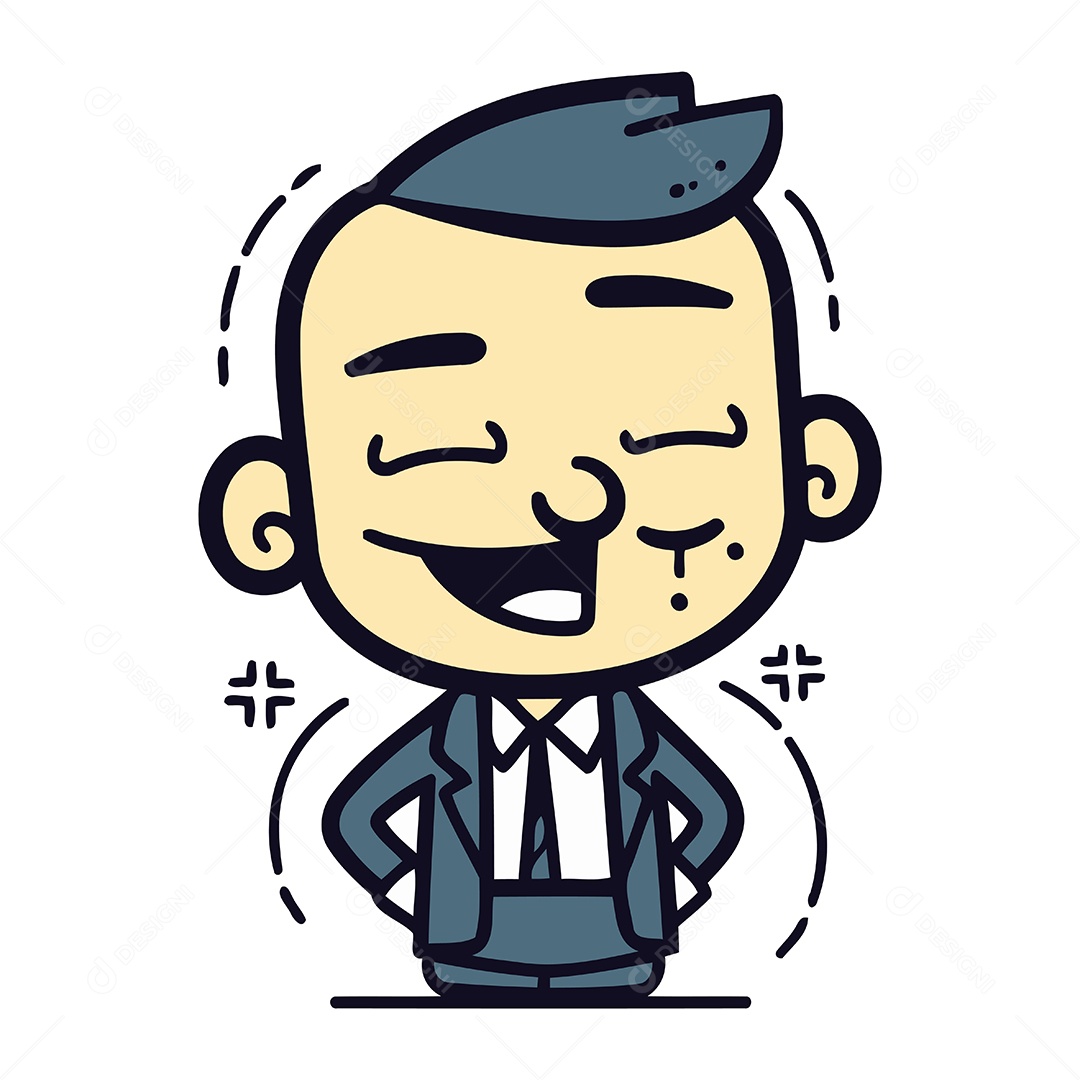 Homem Sorridente em Terno Ilustração Vetor EPS