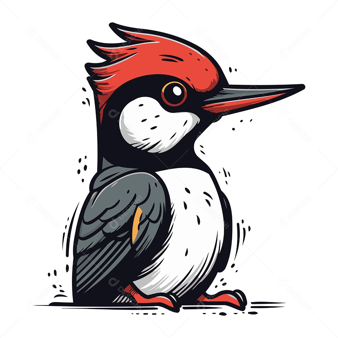 Pica Pau de Desenho Animado Ilustração Vetor EPS