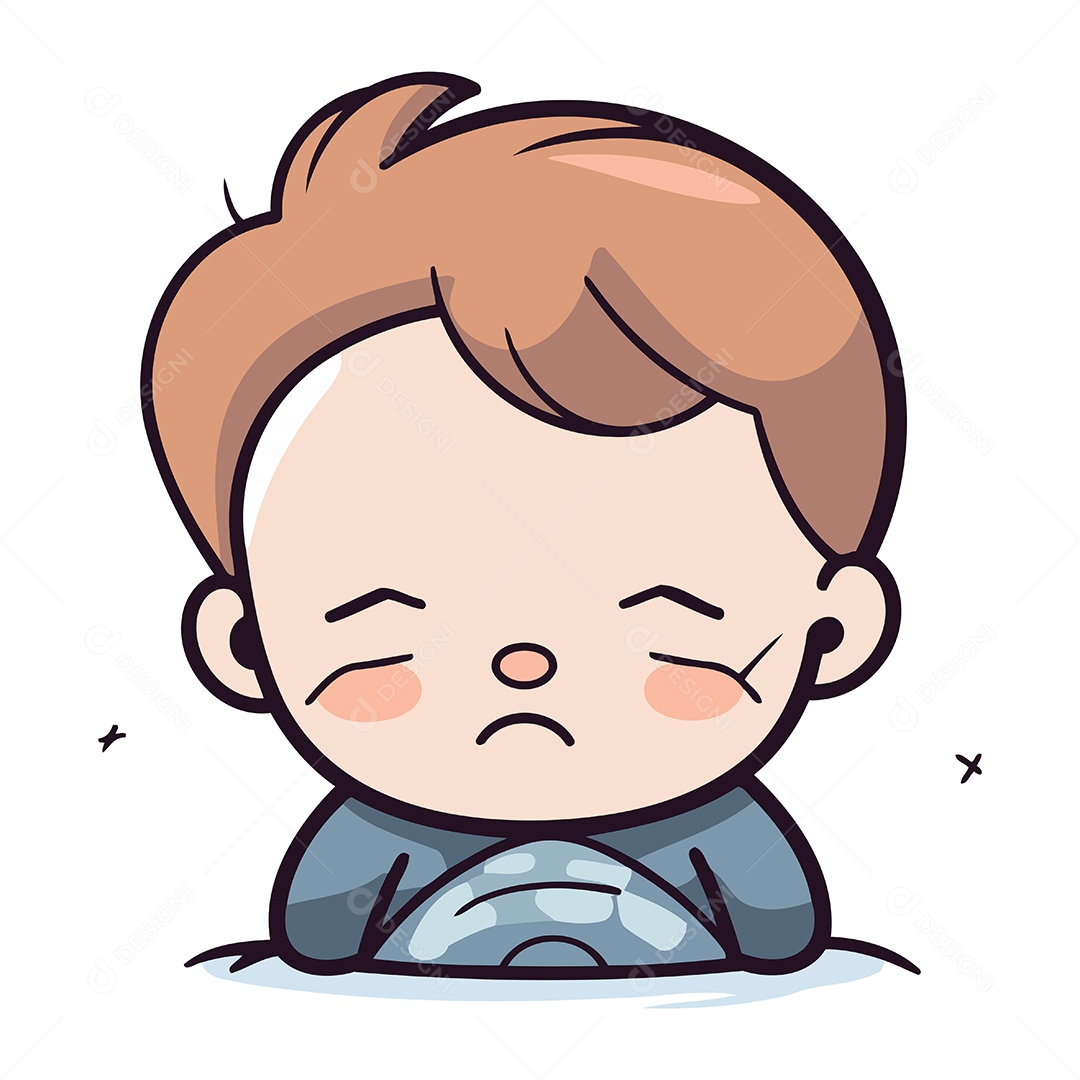 Bebê de Desenho Animado Chorando Ilustração Vetor EPS