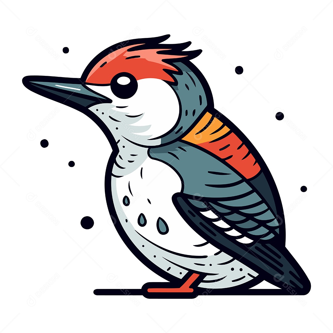 Pica Pau de Desenho Animado Ilustração Vetor EPS