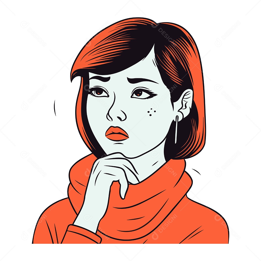 Mulher de Desenho Animado Ilustração Vetor EPS