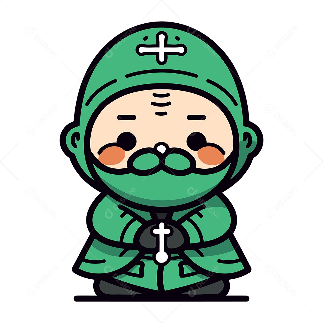 Padre Cristão de Desenho Animado Ilustração Vetor EPS