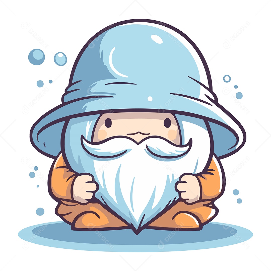 Gnomo de Desenho Animado Ilustração Vetor EPS