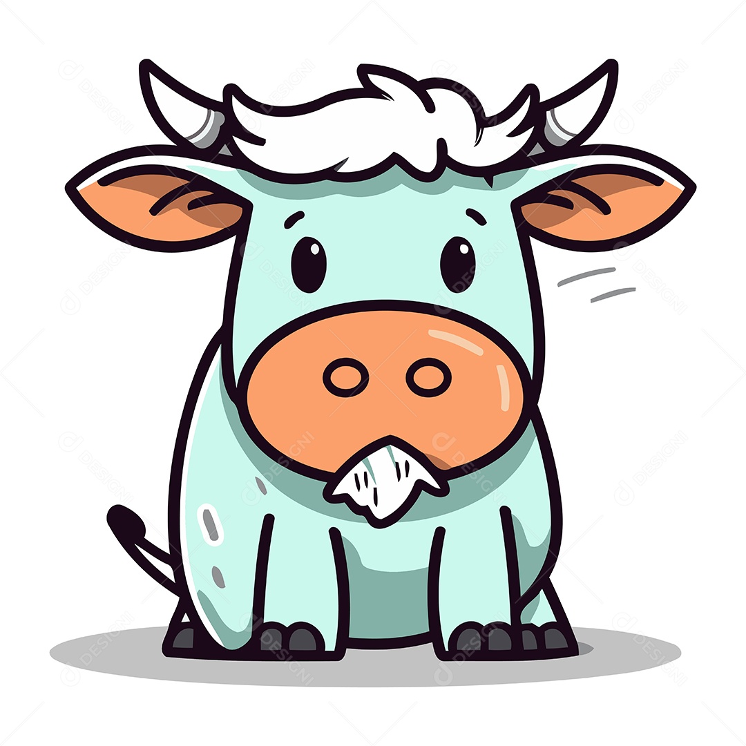 Vaca de Desenho Animado Ilustração Vetor EPS