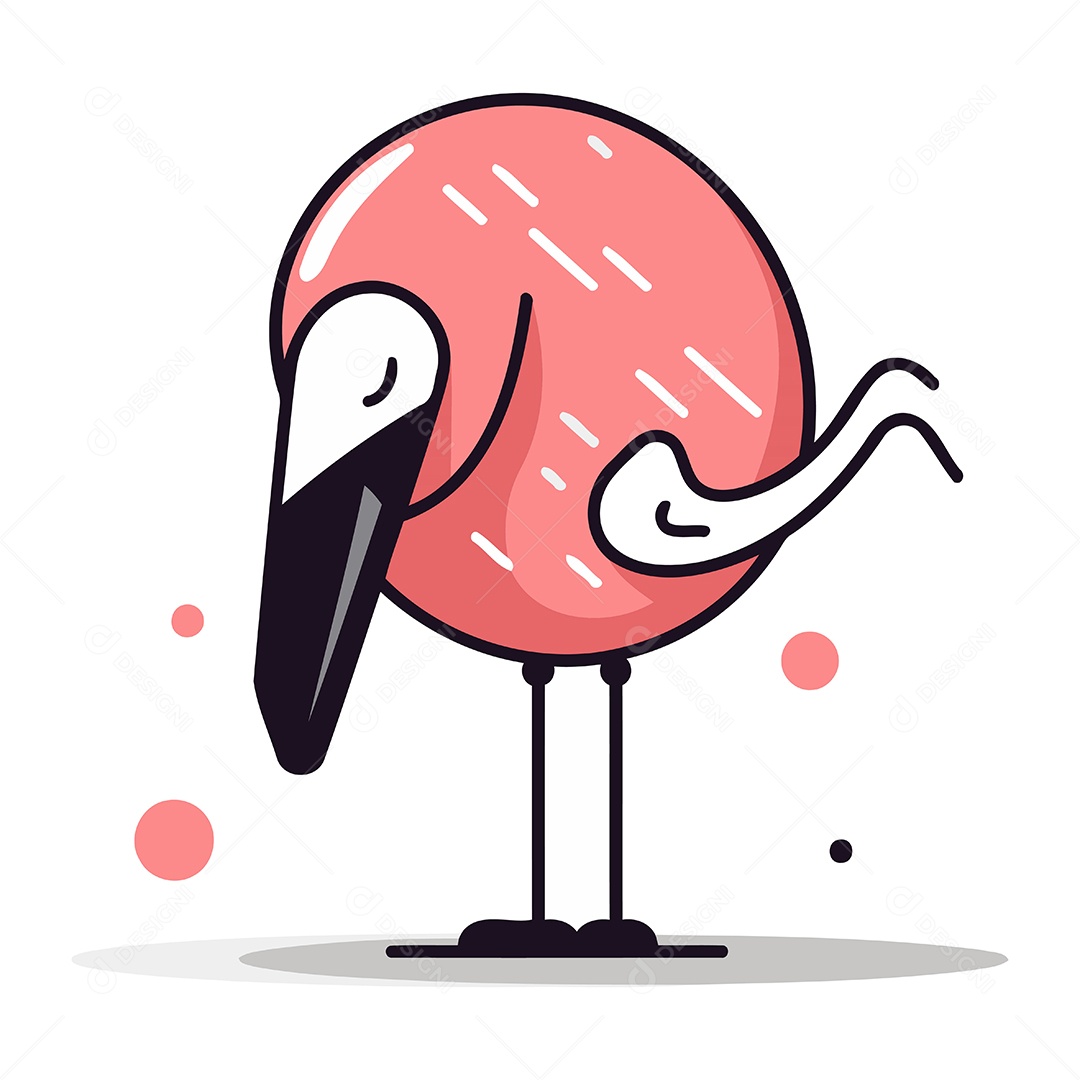 Flamingo de Desenho Animado Ilustração Vetor EPS