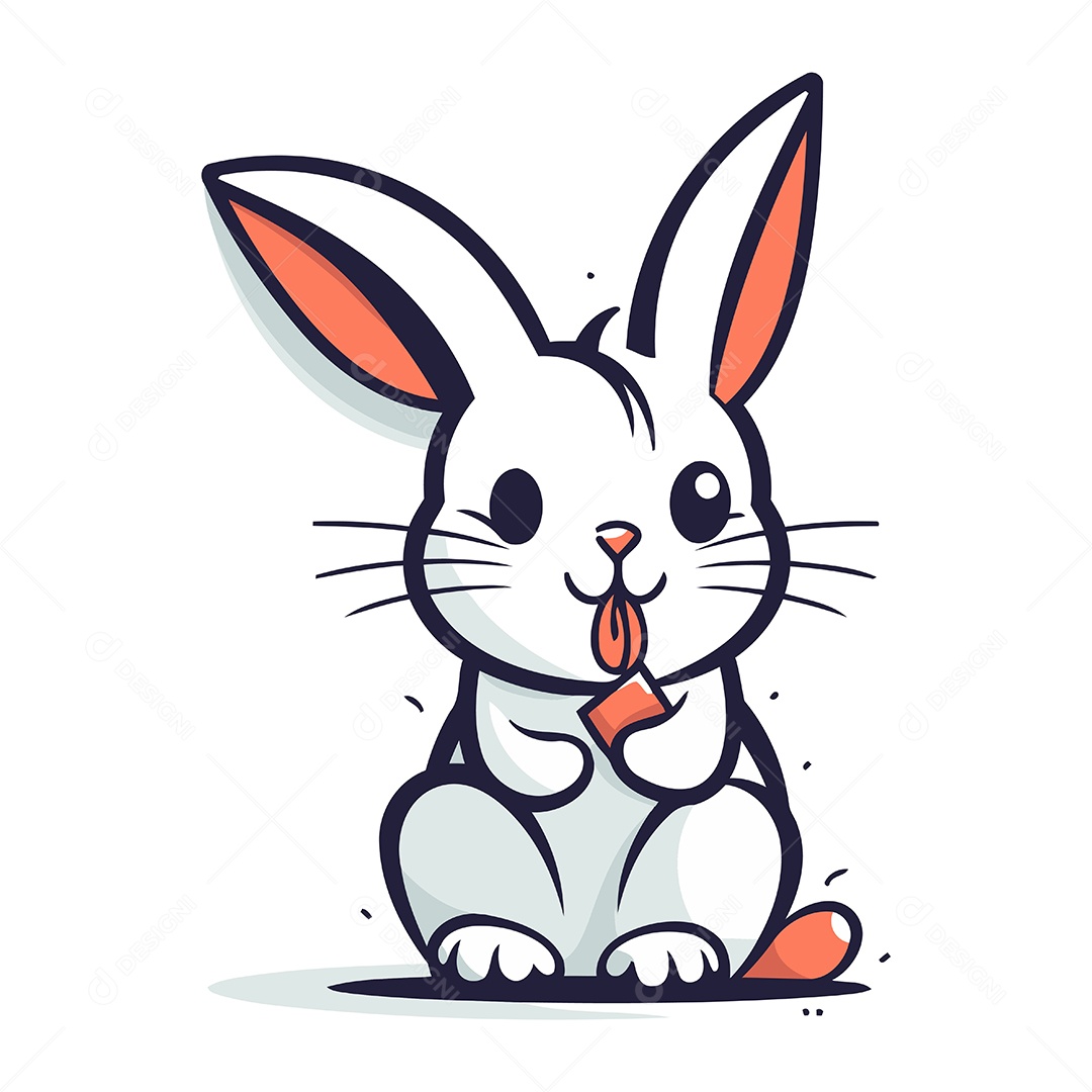 Coelhinho Fofo de Desenho Animado Ilustração Vetor EPS