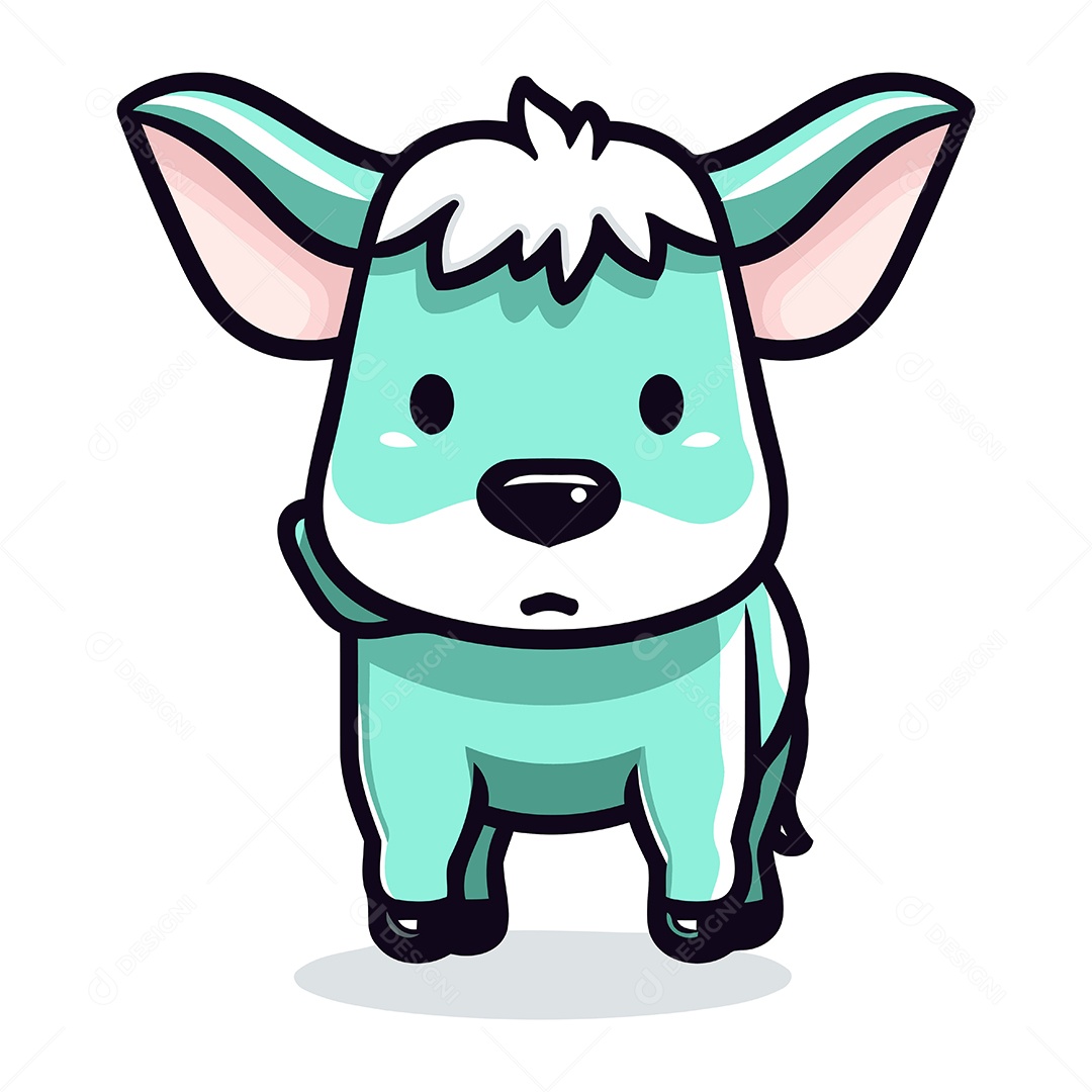 Burro de Desenho Animado Ilustração Vetor EPS