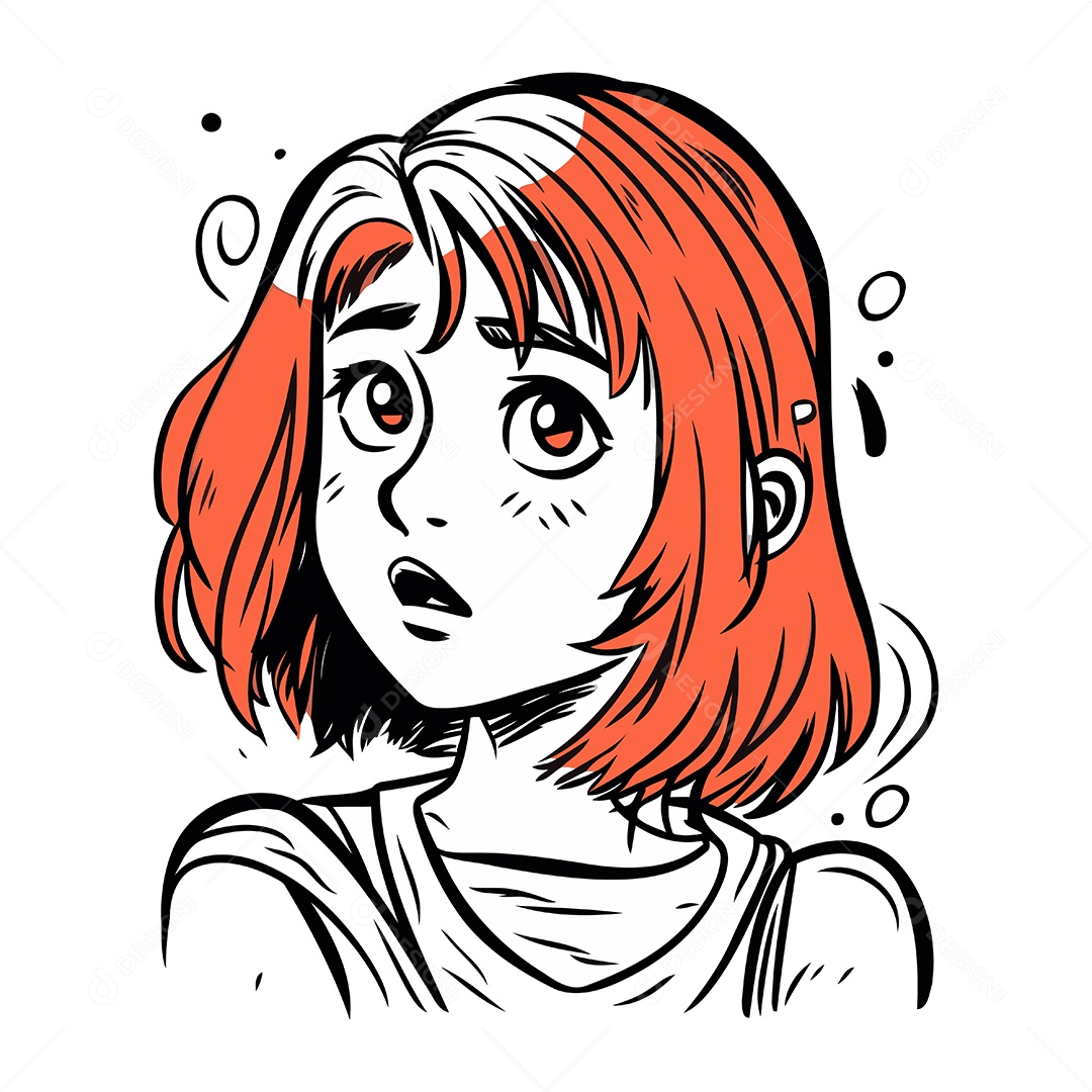 Jovem Mulher de Desenho Animado Ilustração Vetor EPS