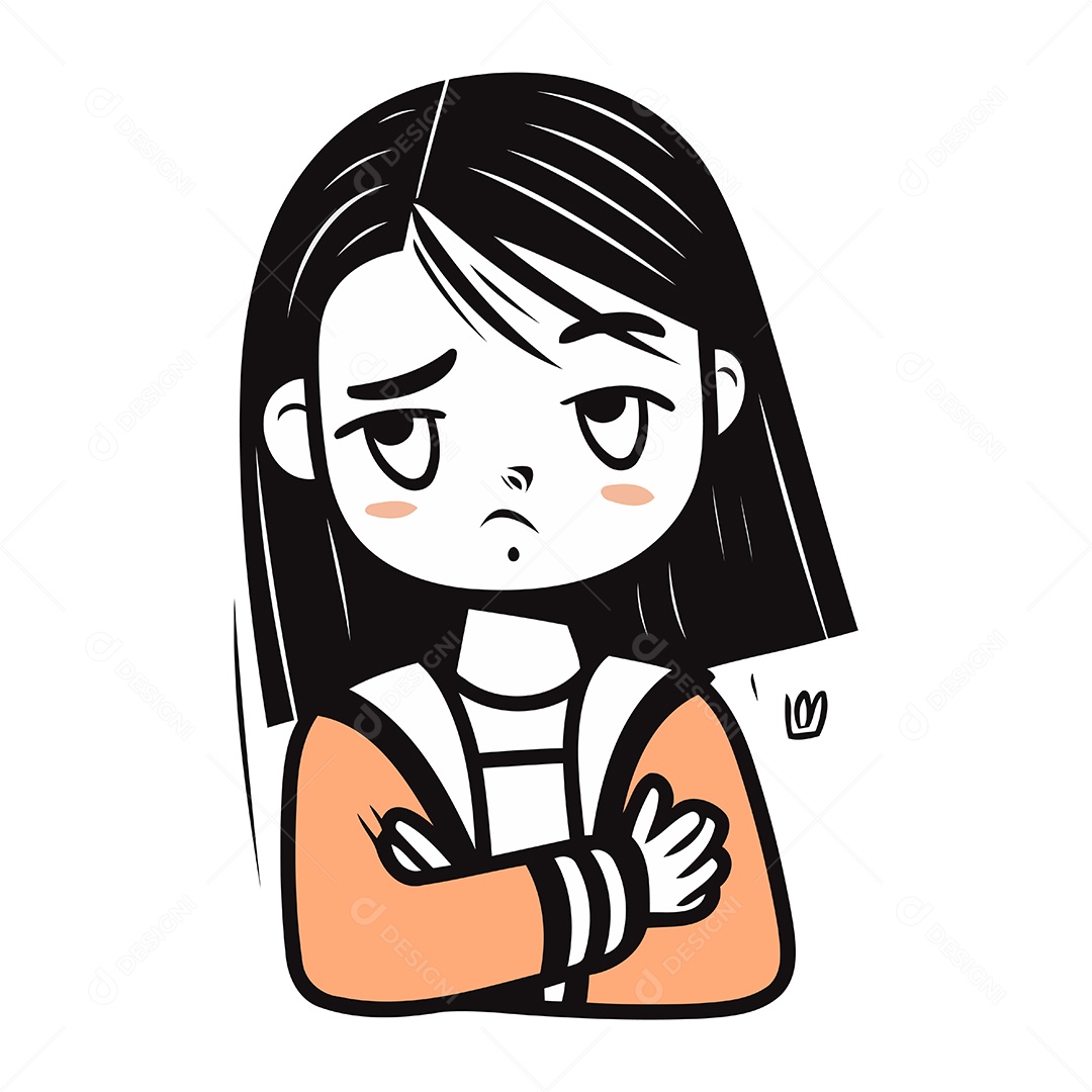 Menina de Desenho Animado Ilustração Vetor EPS