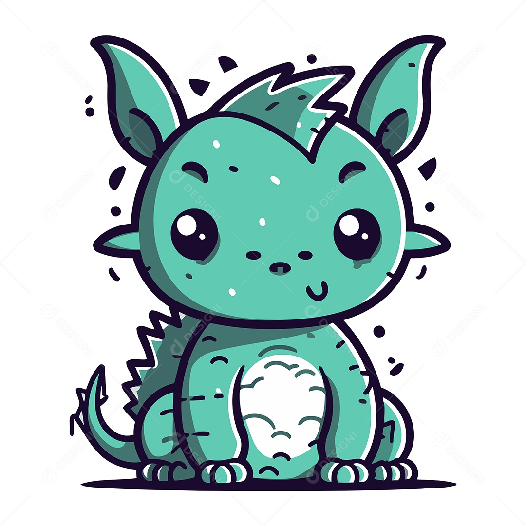 Dragão de Desenho Animado Ilustração Vetor EPS