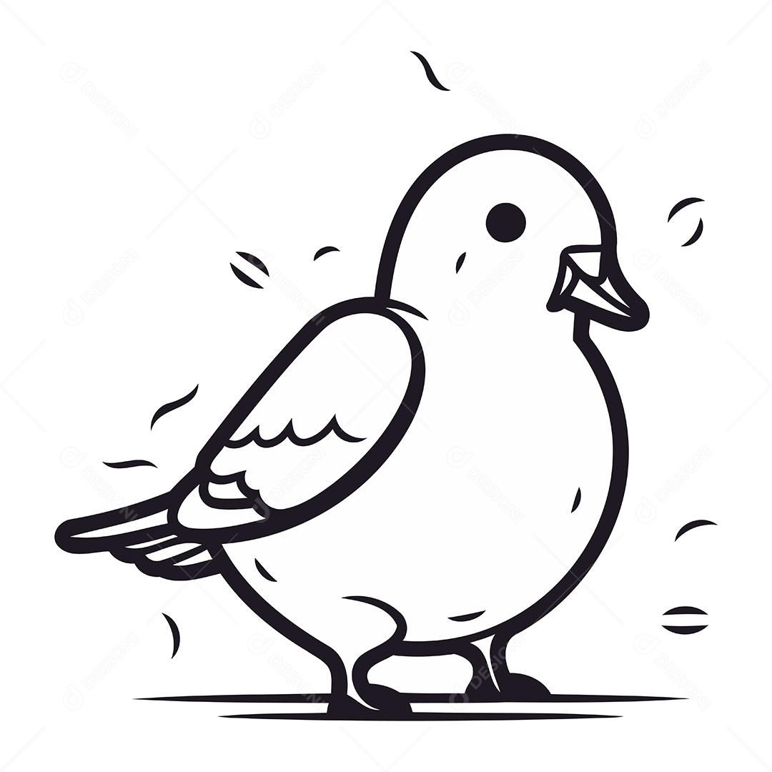 Pombo de Desenho Animado Ilustração Vetor EPS