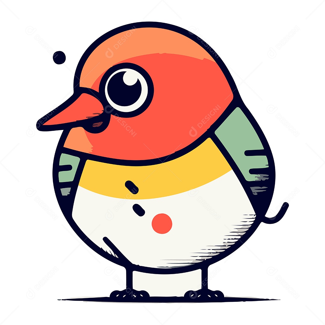 Passarinho de Desenho Animado Ilustração Vetor EPS