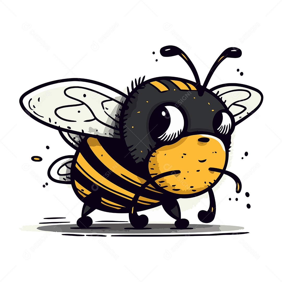 Abelha de Desenho Animado Ilustração Vetor EPS