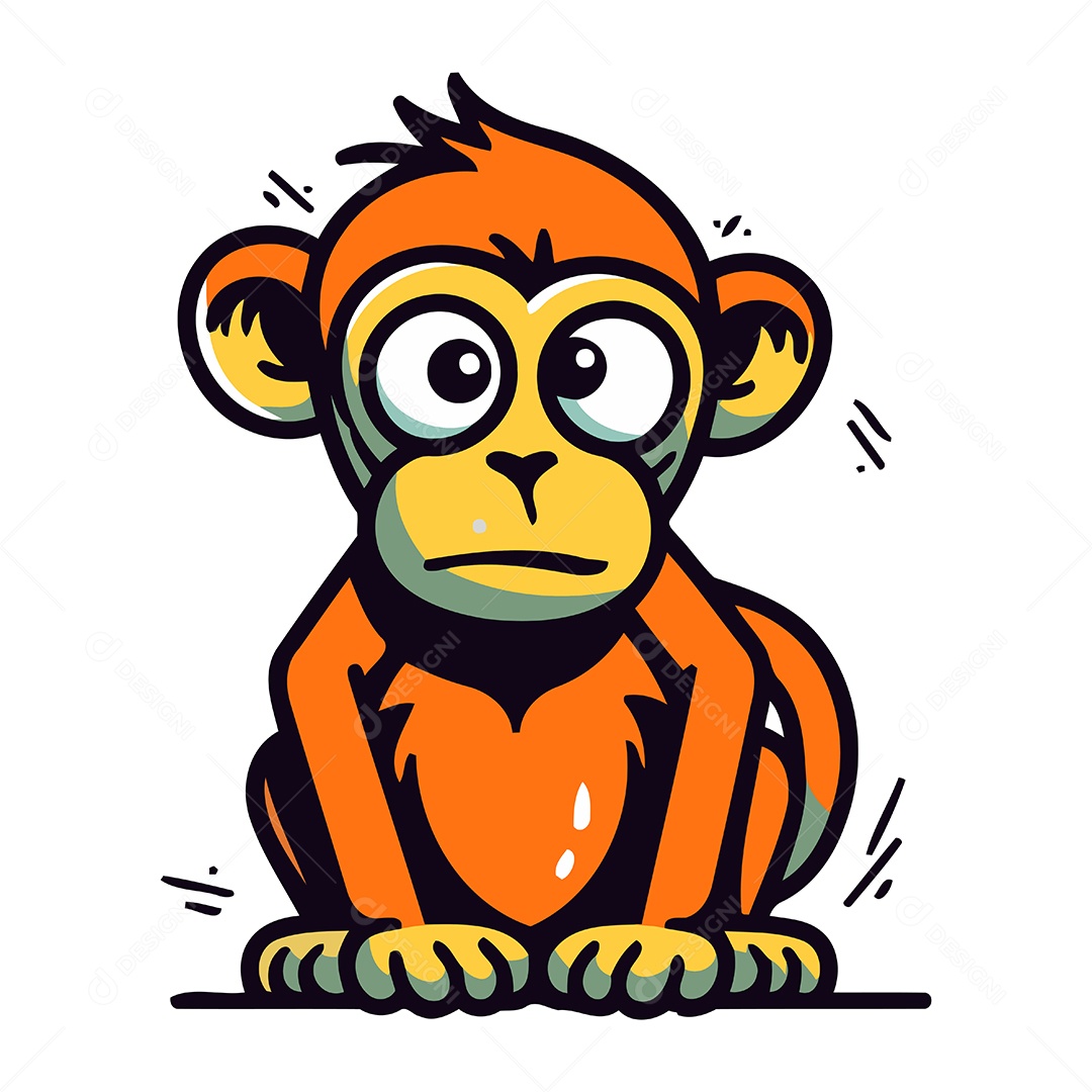 Macaco de Desenho Animado Ilustração Vetor EPS