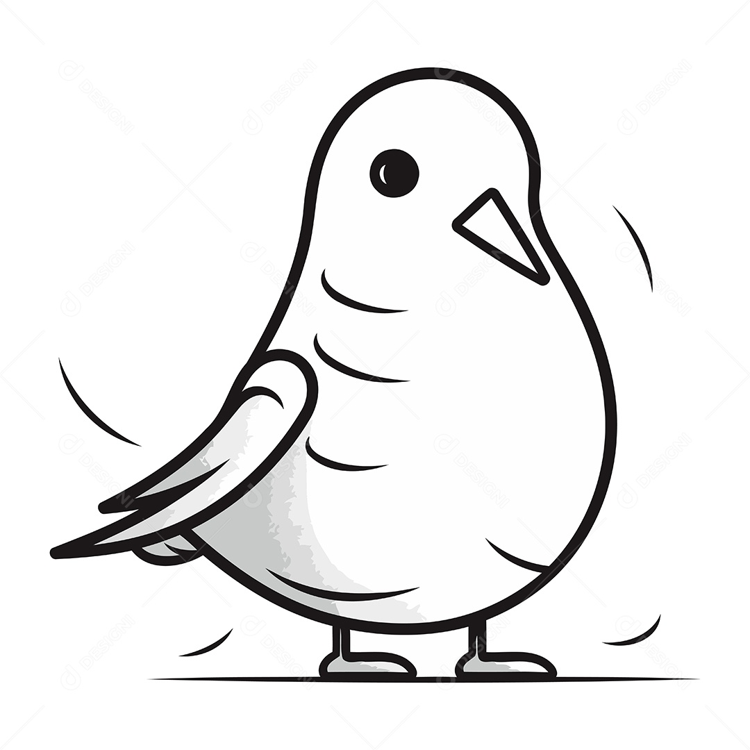 Pombo de Desenho Animado Ilustração Vetor EPS