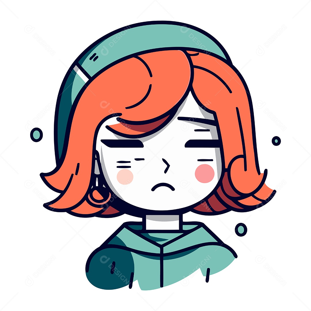 Garota Bonita de Desenho Animado Ilustração Vetor EPS