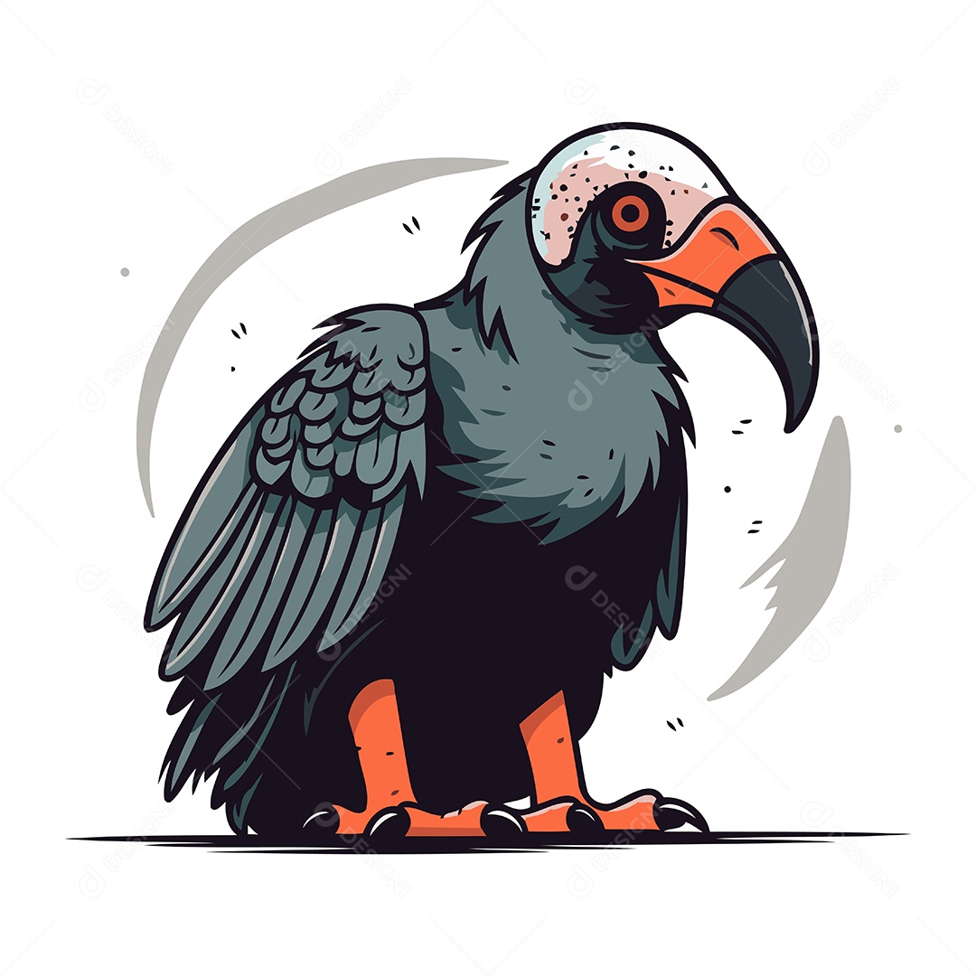 Abutre de Desenho Animado Ilustração Vetor EPS