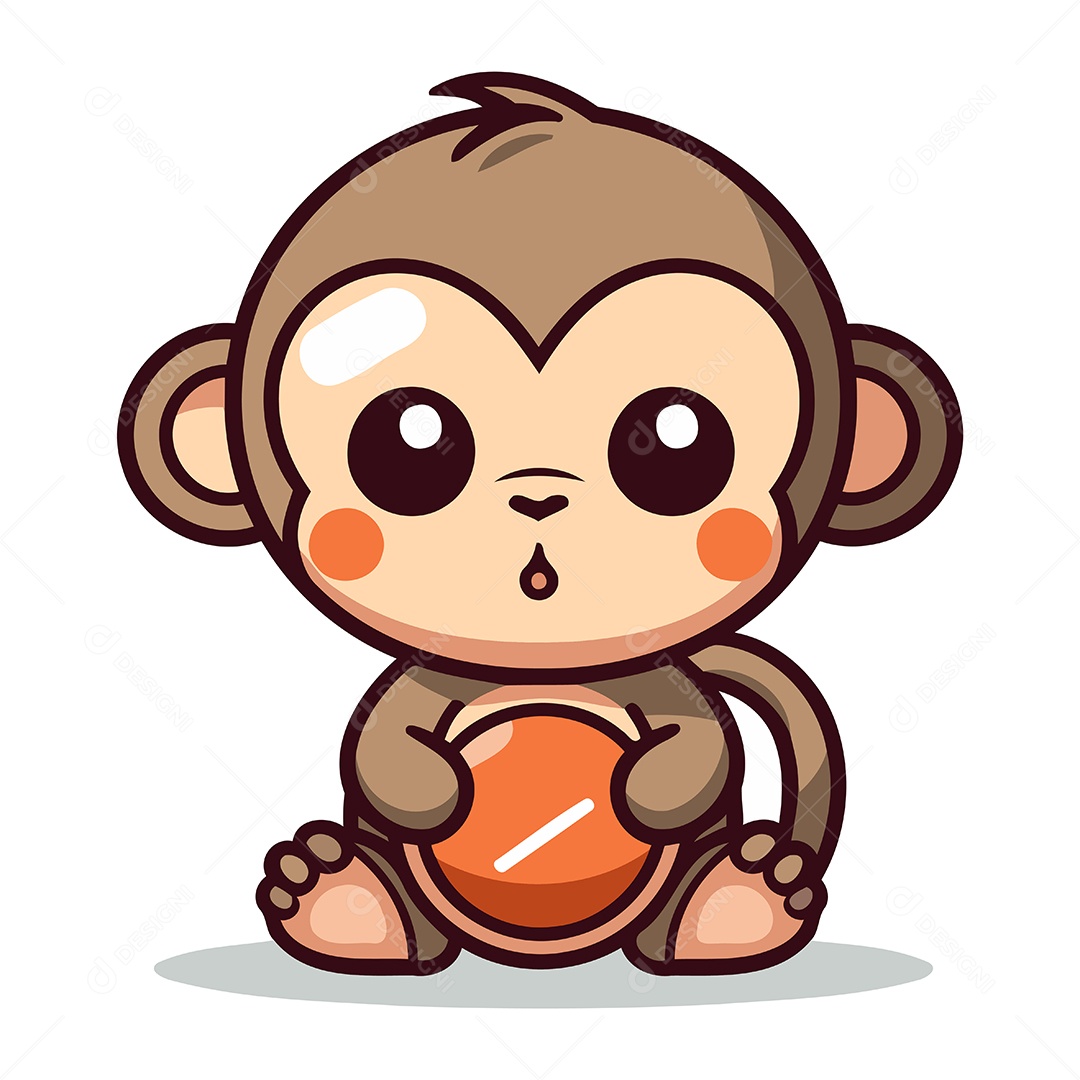 Mascote de Desenho Animado de Macaco Ilustração Vetor EPS