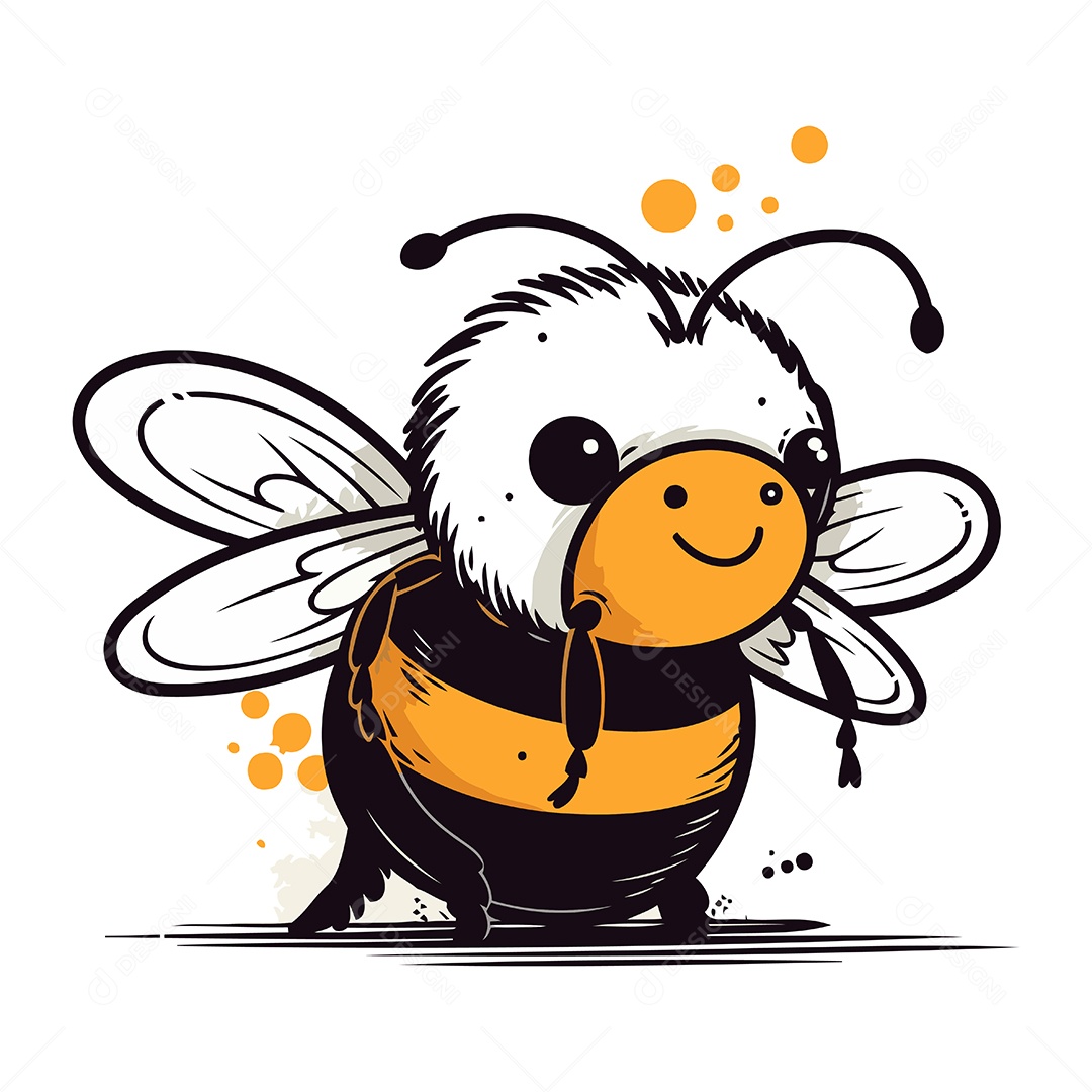 Abelha de Desenho Animado Ilustração Vetor EPS