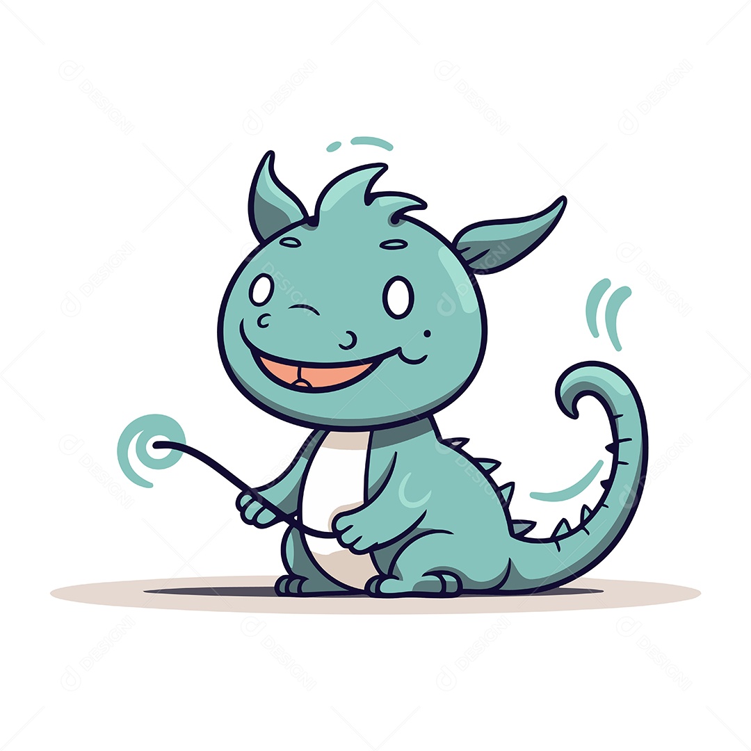 Dragão de Desenho Animado Ilustração Vetor EPS