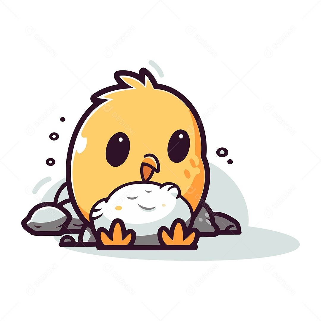 Pintinho de Desenho Animado Ilustração Vetor EPS