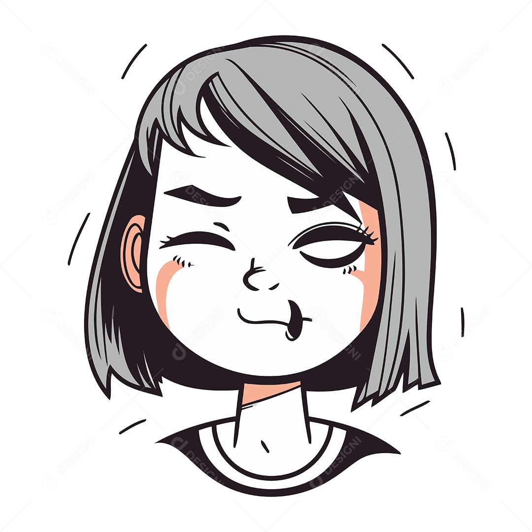 Garota de Desenho Animado Ilustração Vetor EPS