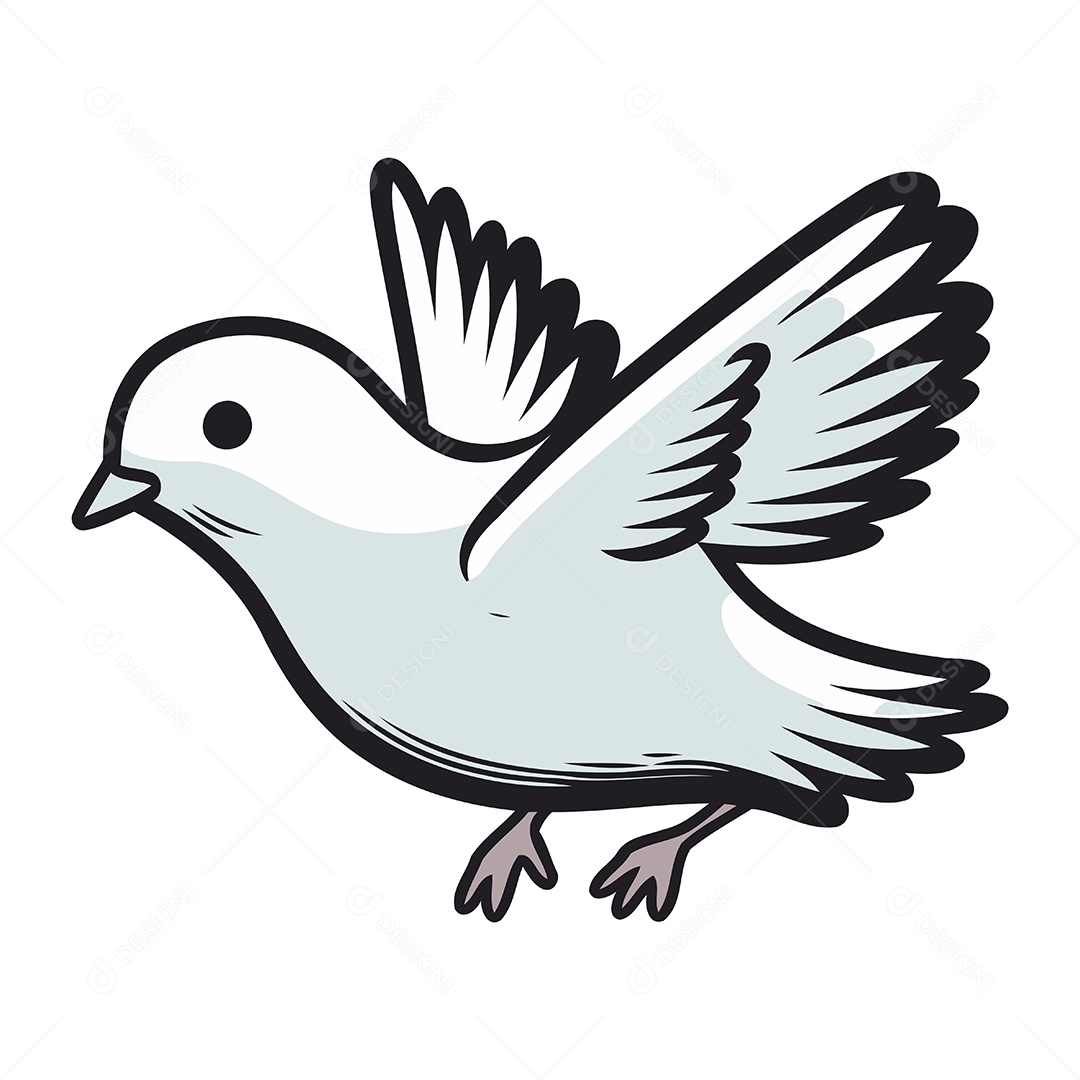 Pomba de Desenho Animado Ilustração Vetor EPS