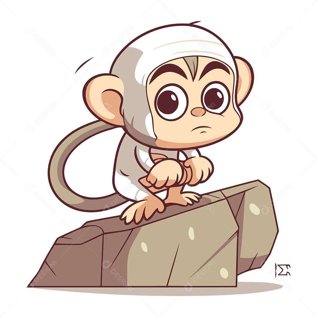 Macaco de Desenho Animado Ilustração Vetor EPS