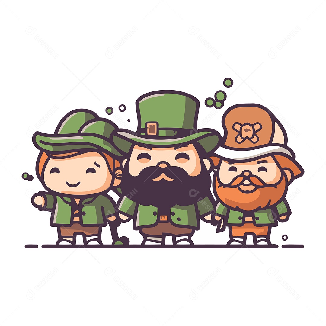 Duendes de Desenho Animado Ilustração Vetor EPS