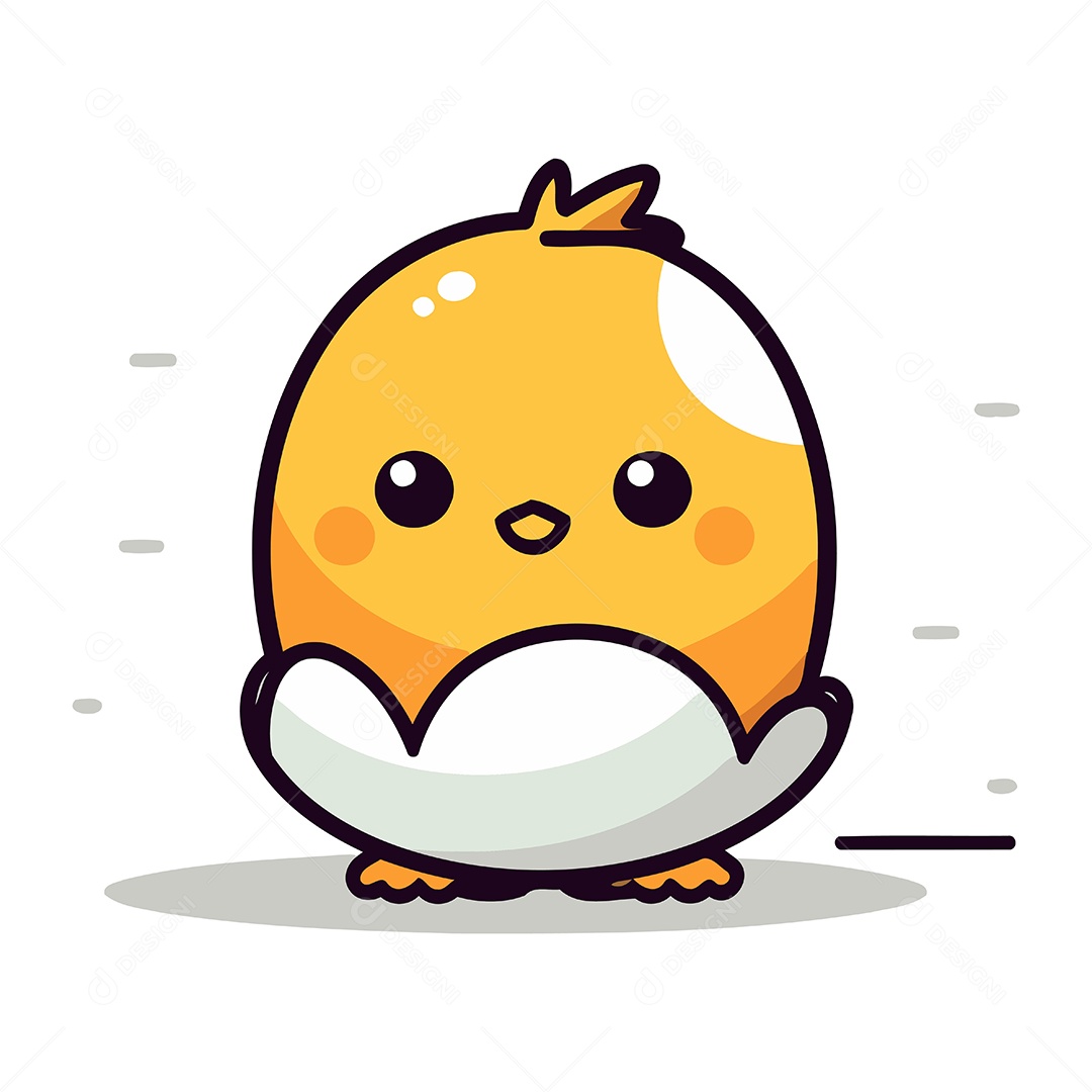 Pintinho de Desenho Animado Ilustração Vetor EPS