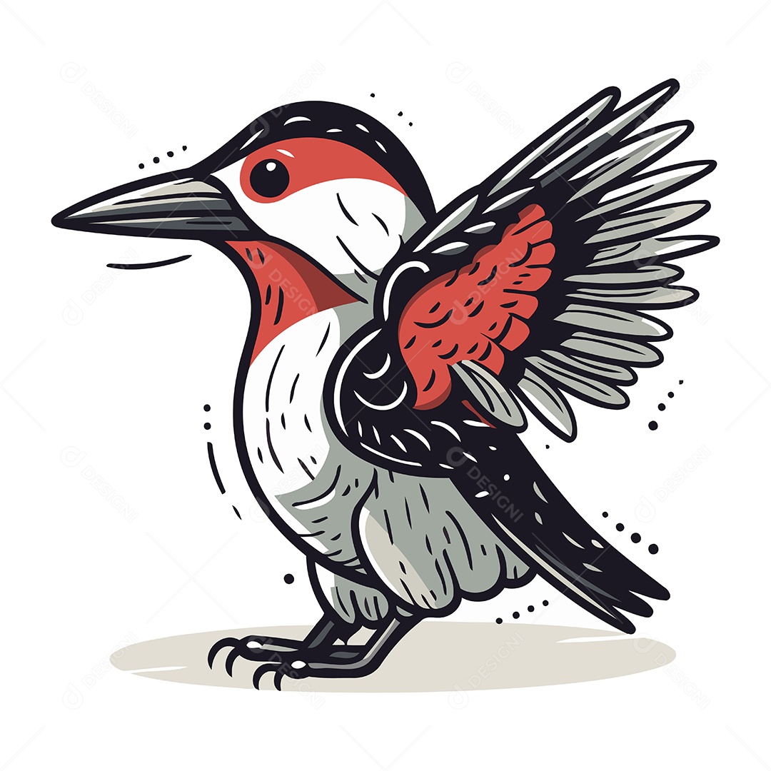 Pica Pau de Desenho Animado Ilustração Vetor EPS
