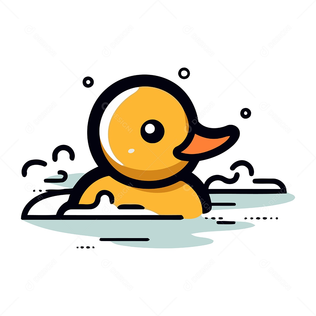 Pato de Borracha Desenho Animado Ilustração Vetor EPS