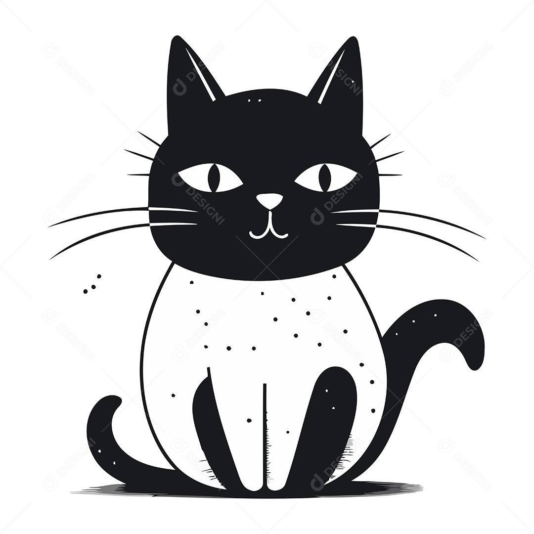 Gato de Desenho Animado Ilustração Vetor EPS