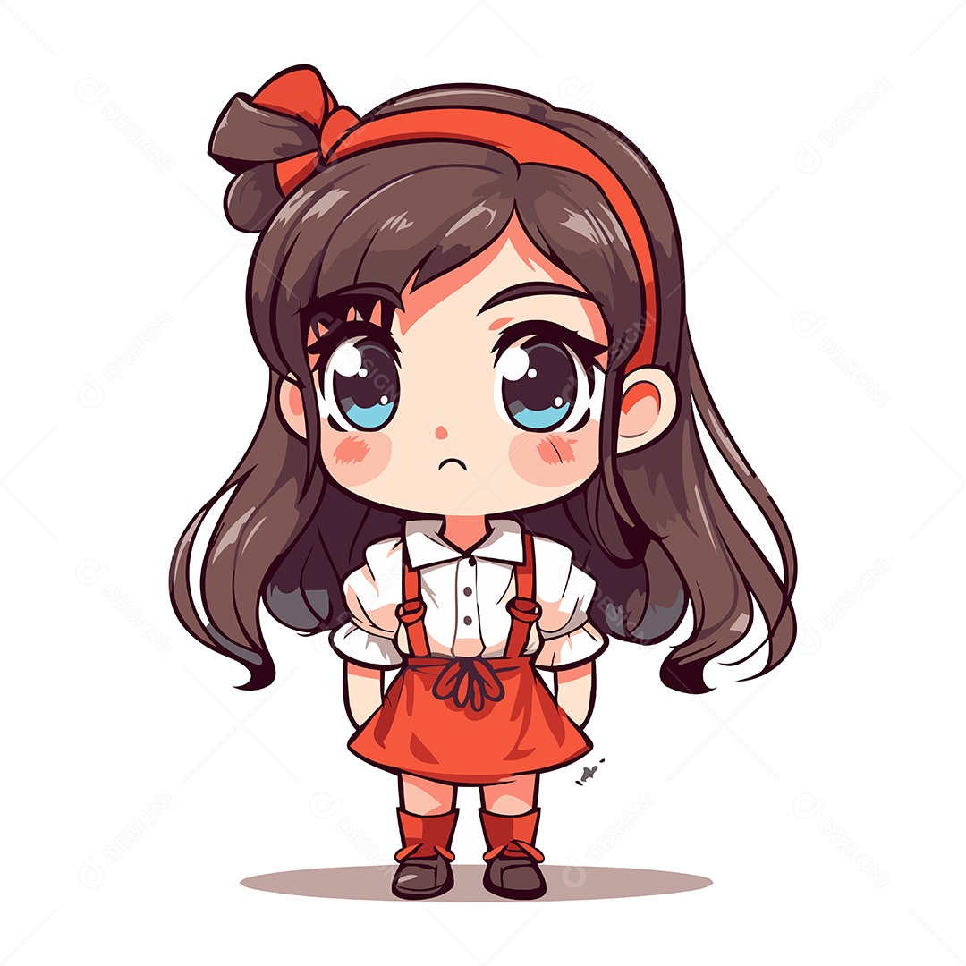 Menina Bonitinha de Desenho Animado Ilustração Vetor EPS