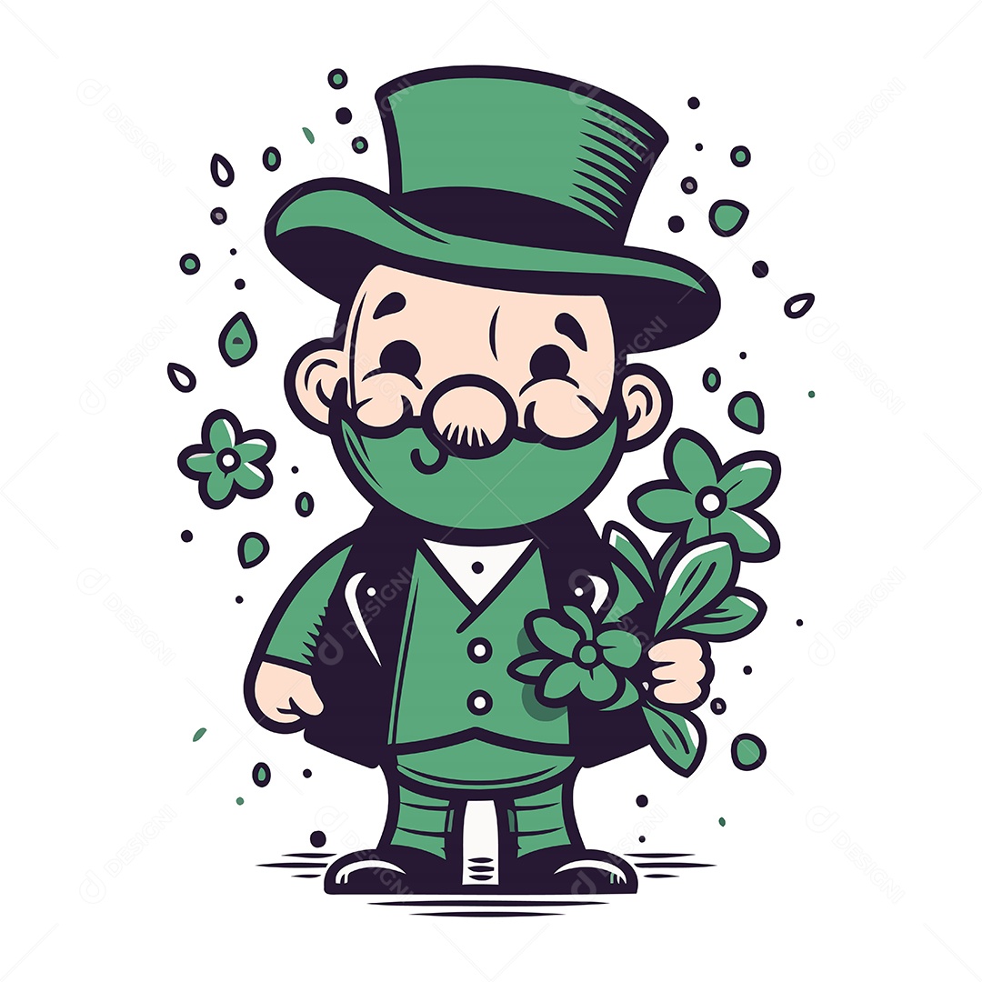 Duende de Desenho Animado Ilustração Vetor EPS