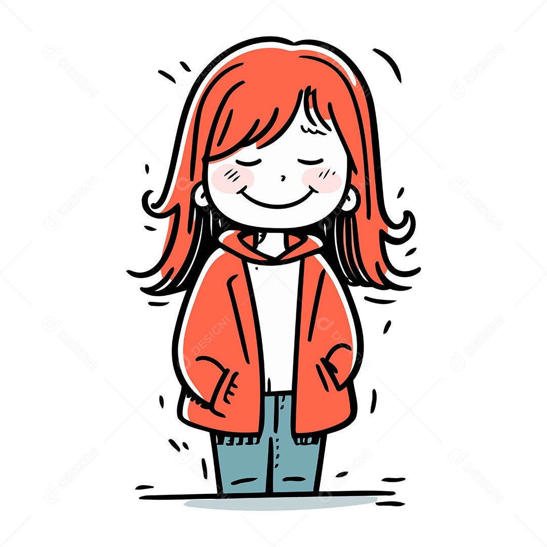 Garota de Desenho Animado Ilustração Vetor EPS