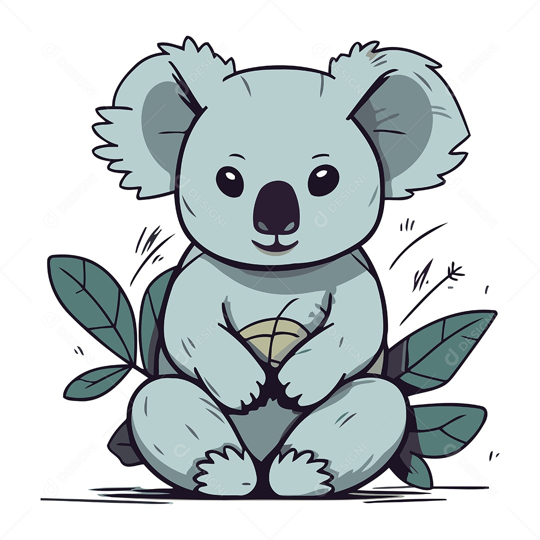 Coala de Desenho Animado Ilustração Vetor EPS