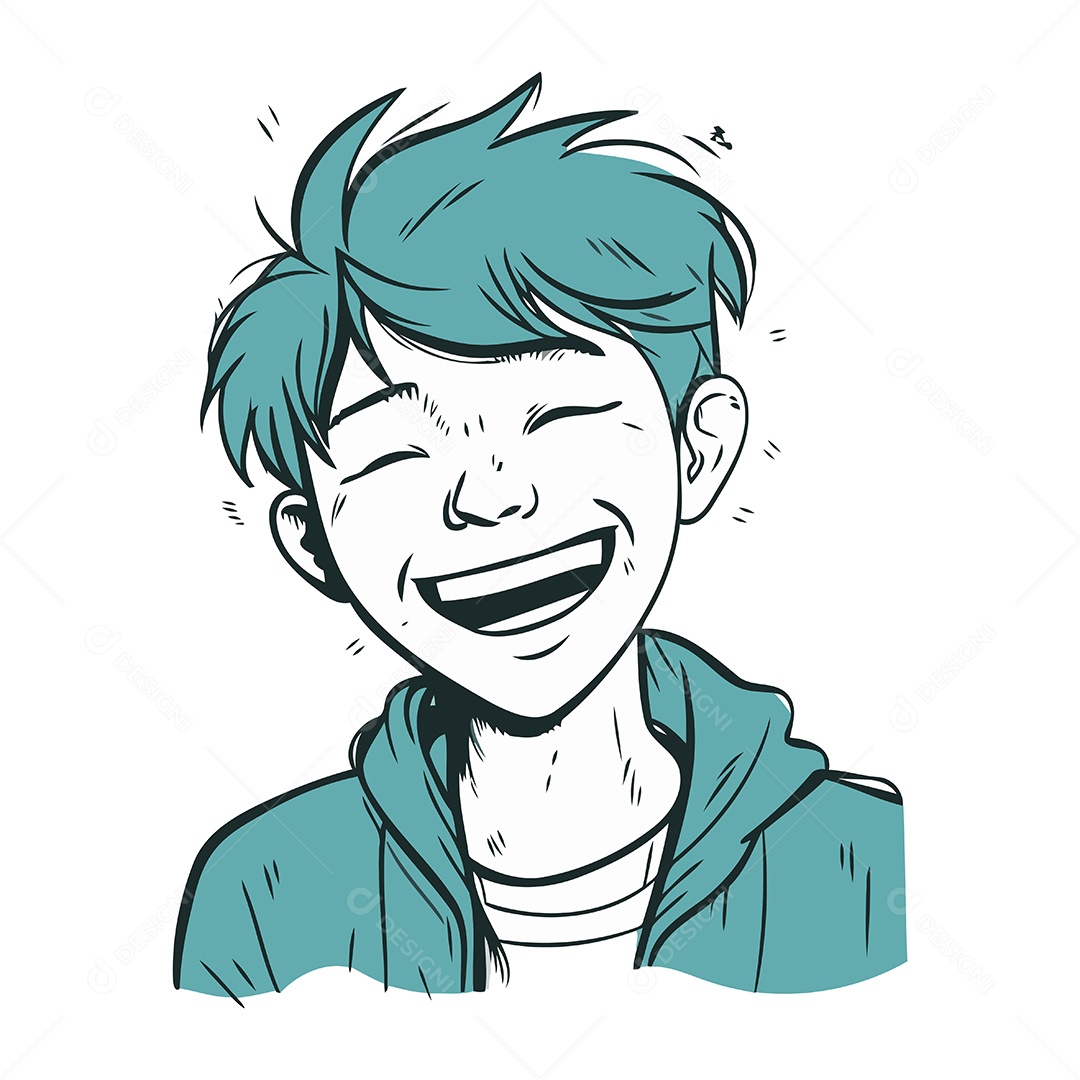Menino Sorridente de Desenho Animado Ilustração Vetor EPS