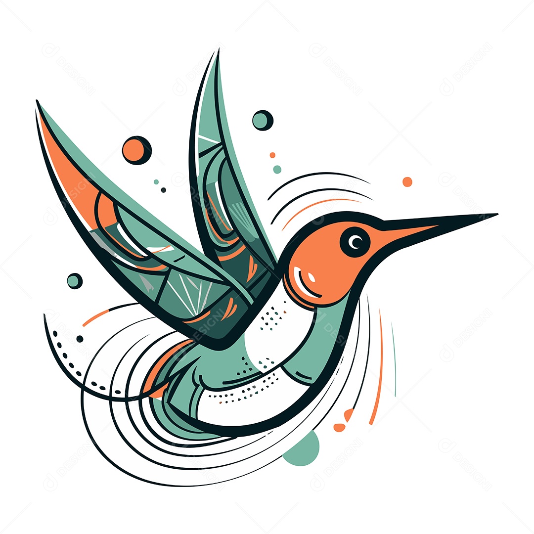 Beija Flor de Desenho Animado Ilustração Vetor EPS