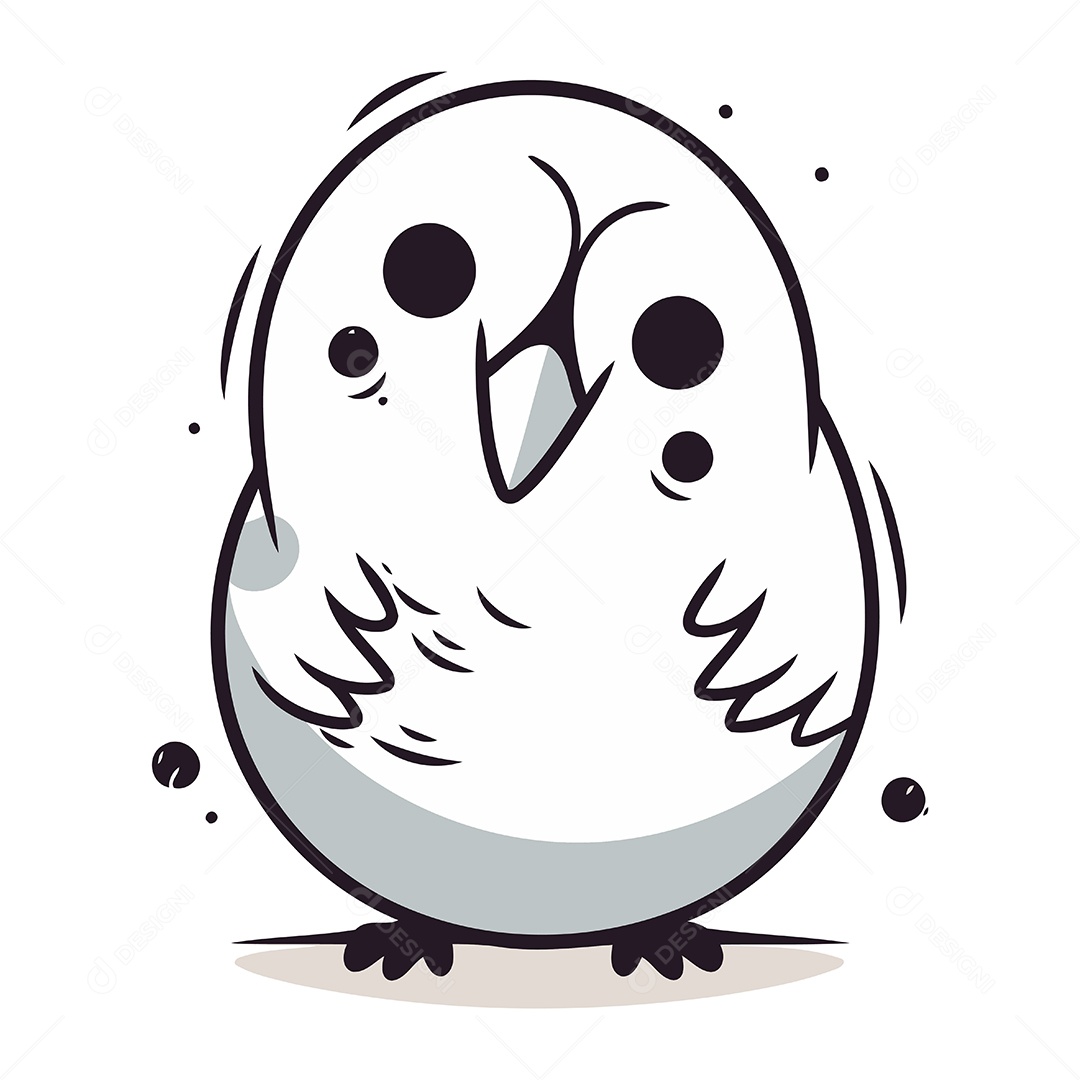 Coruja de Desenho Animado Fofa Ilustração Vetor EPS