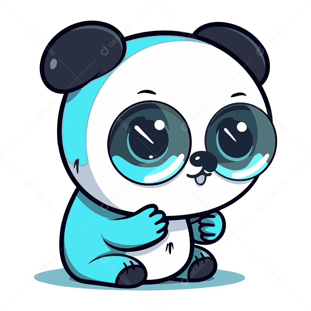 Urso Panda Fofo de Desenho Animado Ilustração Vetor EPS