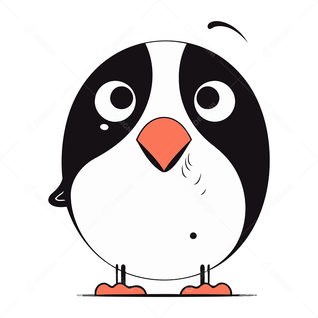 Pinguim de Desenho Animado Ilustração Vetor EPS
