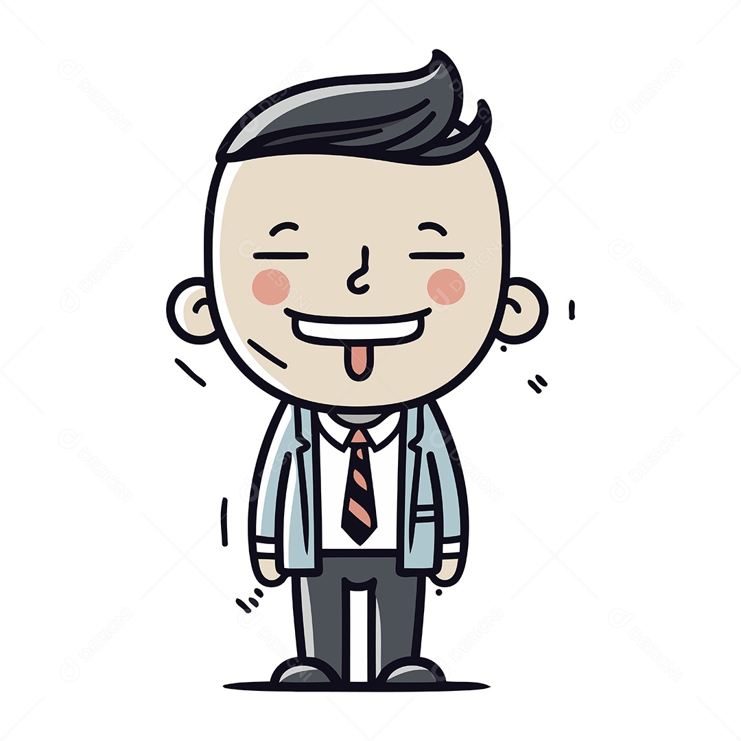 Empresário Sorridente de Desenho Animado Ilustração Vetor EPS