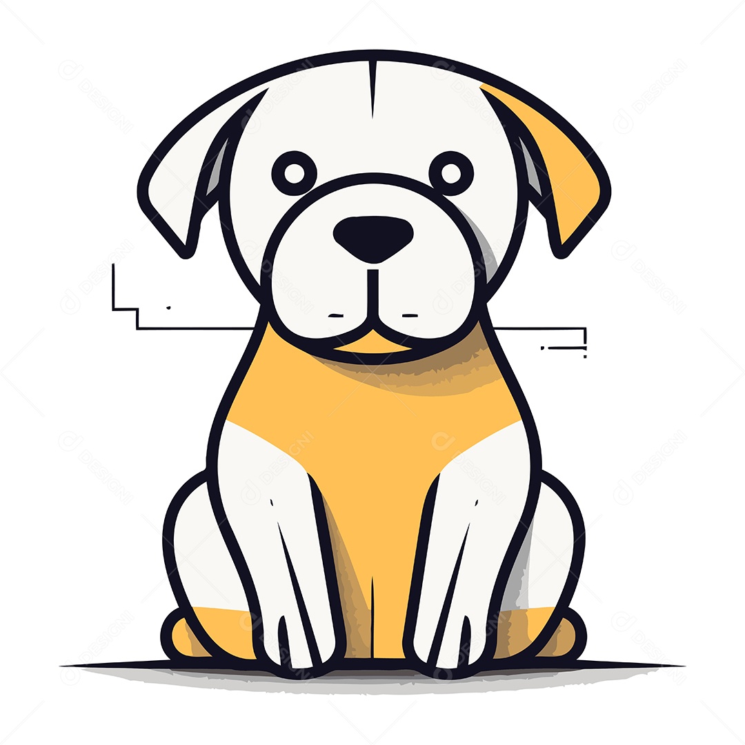 Cachorro de Desenho Animado Ilustração Vetor EPS