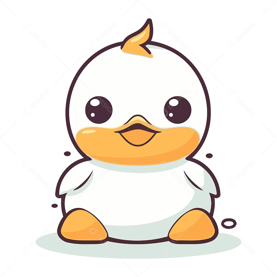 Patinho de Desenho Animado Ilustração Vetor EPS