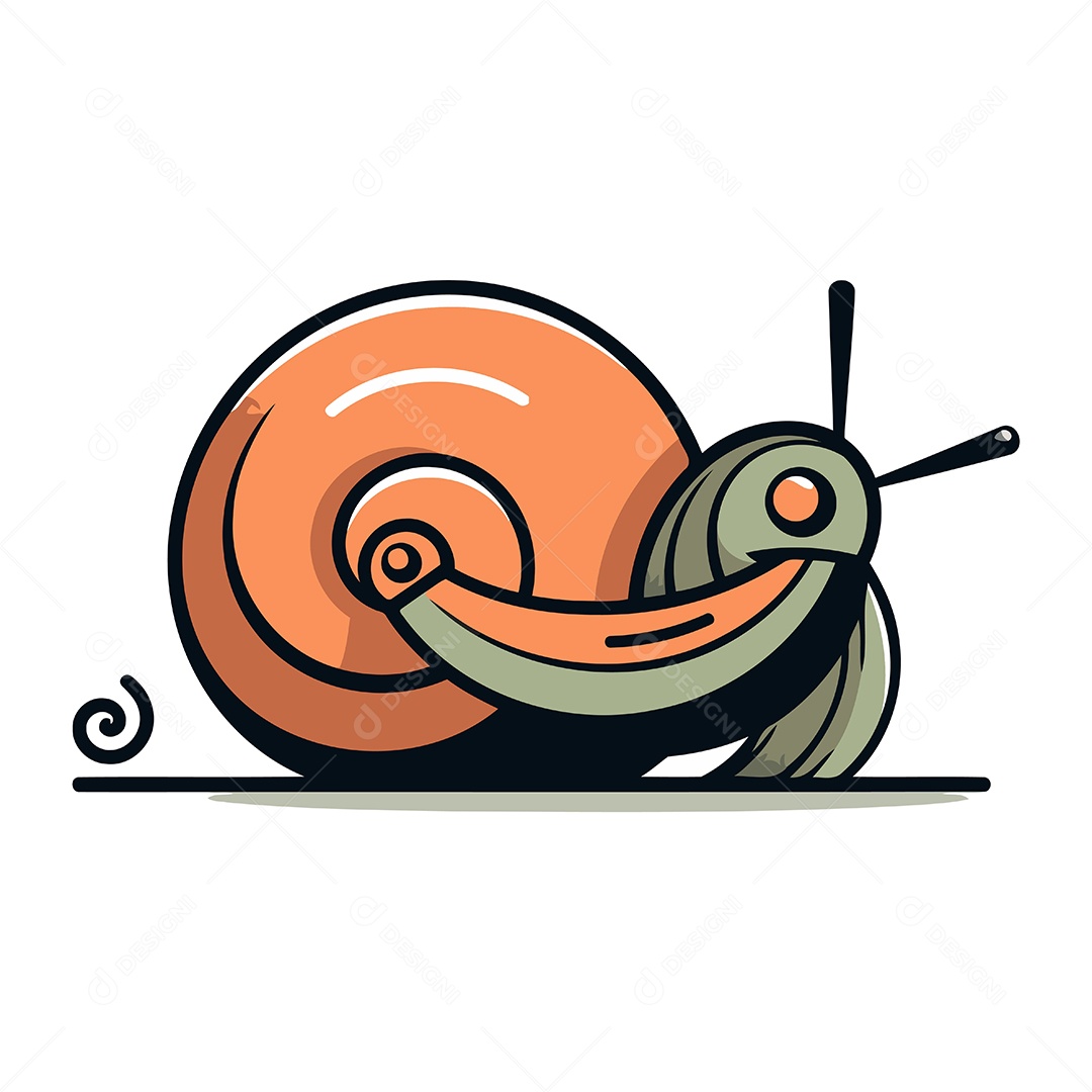 Caracol de Desenho Animado Ilustração Vetor EPS