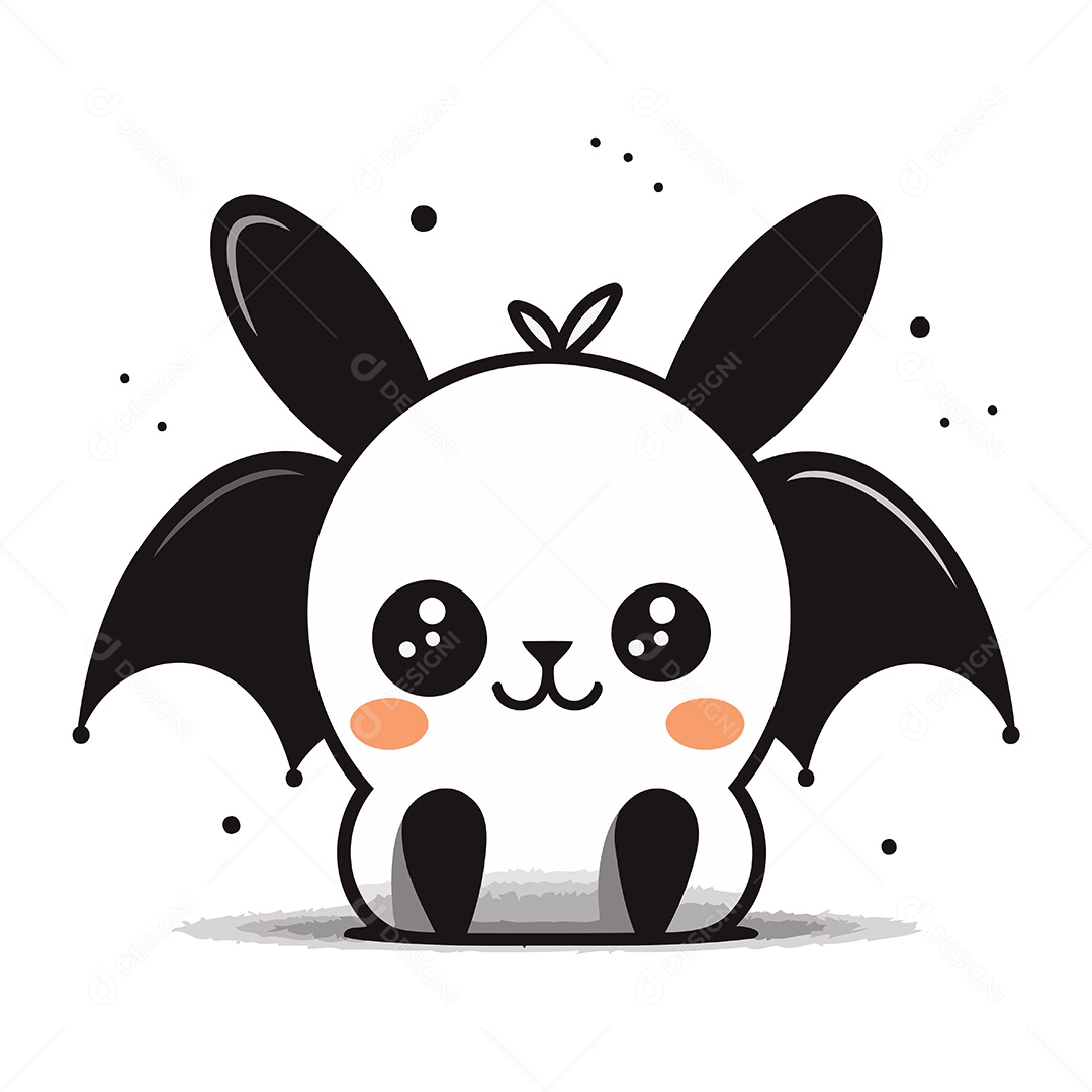 Morcego Bonito de Desenho Animado Ilustração Vetor EPS