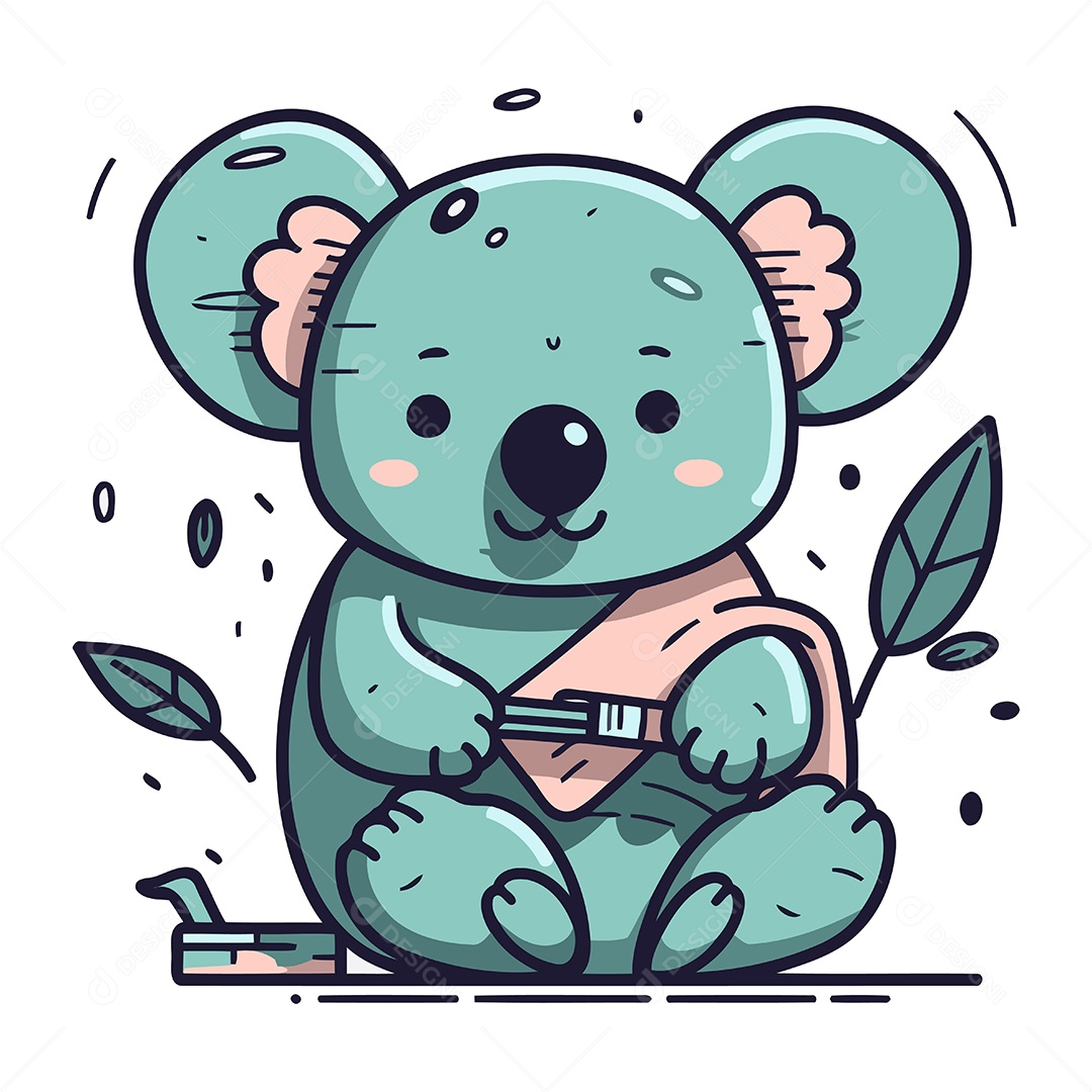 Coala de Desenho Animado Ilustração Vetor EPS