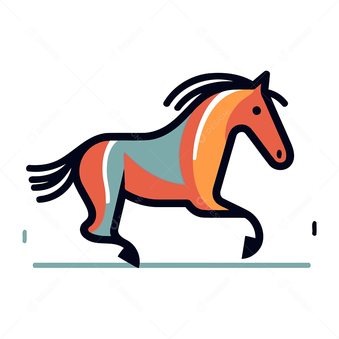 Cavalo de Desenho Animado Ilustração Vetor EPS